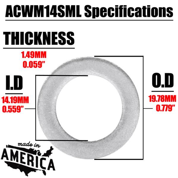 PRODUCT DIMENSIONS - O.D. (Outside Diameter): 19.78mm - I.D. (Inside Diameter): 14.19mm - Thickness: 1.49mm